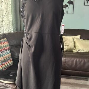 R & M Richards Elegant Black Asymmetrical Dress